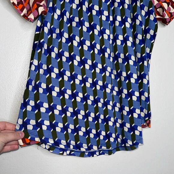 Akemi + Kim Anthropologie Ellipses Printed Tee Blue Motif Size XS Timeless - Picture 5 of 8